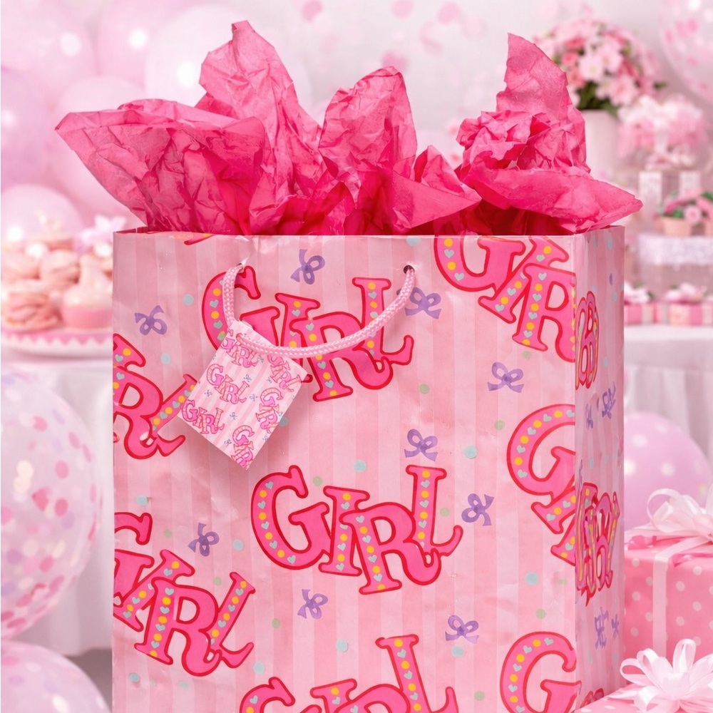 Pink 'Girl' Party Gift Bag